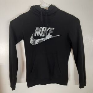 Nike Hoodie Women S Black Sweatshirt Sweater Swoosh Lightweight Thin Turtleneck